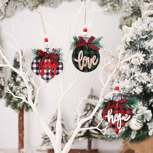 

Christmas Decorations Cartoon Three-dimensional Wooden Pendant Christmas Tree Pendant