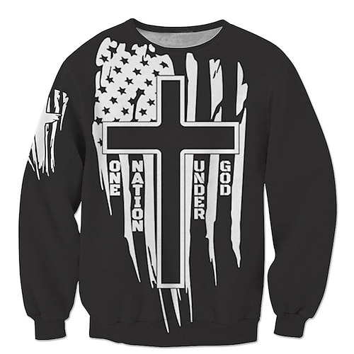 

Men's Unisex Sweatshirt Pullover Graphic Prints National Flag Print Daily Sports Holiday 3D Print Streetwear Designer Casual Clothing Apparel Hoodies Sweatshirts Long Sleeve Black