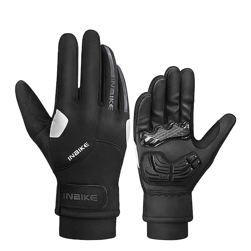 

Bike Gloves Cycling Gloves Touch Gloves Full Finger Gloves Anti-Slip Reflective Adjustable Waterproof Sports Gloves Silica Gel Silicone Gel Black for Ski / Snowboard Multisport Cycling / Bike