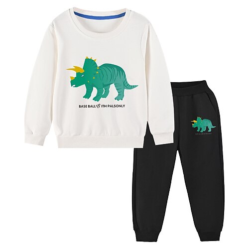 

2 Pièces Sweat à capuche Pantalon Ensemble de Vêtements Tenues Enfants Garçon Dinosaure manche longue Coton Set Vacances Frais Casual Hiver Automne 3-13 ans Jaune Orange Gris