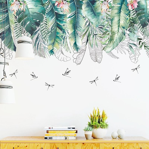 

Nordic ins folha tropical linha de cintura linha de canto adesivo de parede sala de estar decoração do quarto pintura de papel autoadesiva ay10212