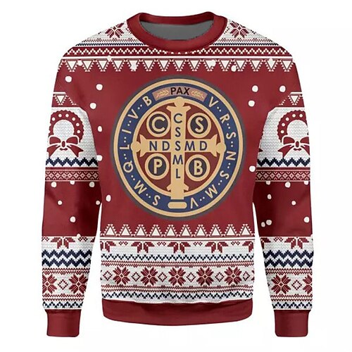 

Men's Unisex Sweatshirt Pullover Graphic Prints Snowflake Print Daily Sports Holiday 3D Print Streetwear Designer Casual Clothing Apparel Hoodies Sweatshirts Long Sleeve Red