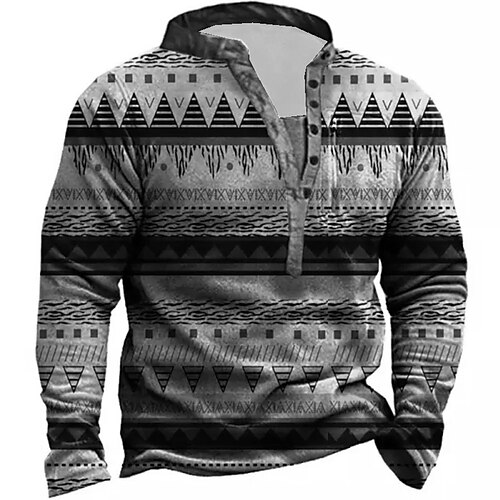 

Men's Unisex Sweatshirt Pullover Button Up Hoodie Tribal Graphic Prints Print Casual Daily Sports 3D Print Streetwear Designer Casual Hoodies Sweatshirts Long Sleeve Black Blue