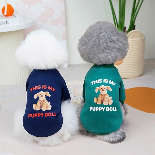 

Dog Cat Sweatshirt Animal Solid Colored Cute Sweet Dailywear Casual Daily Winter Dog Clothes Puppy Clothes Dog Outfits Soft Grey1 Green Dark Blue Costume for Girl and Boy Dog Cotton S M L XL 2XL