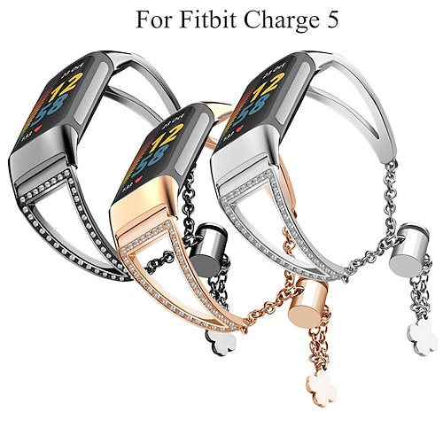 

Tali Berlian Berkilau untuk Fitbit Charge 5 Jam Tangan Pintar Gelang Tali Pergelangan Tangan Logam Baja Tahan Karat Gelang Perhiasan Wanita untuk Charge 5