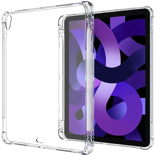 

TPU iPad Air 5th/ 4th Clear Case with Pencil Holder Shockproof XUYICC Transparent Silicone Gel Rubber Back Cover for iPad air 5th Generation 10.9 2022 / 4th Gen 2020 Flexible