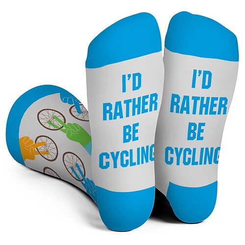 

Socks Cycling Socks Men's Women's Bike / Cycling Breathable Soft Comfortable 1 Pair Graphic Cotton Blue S M L / Stretchy