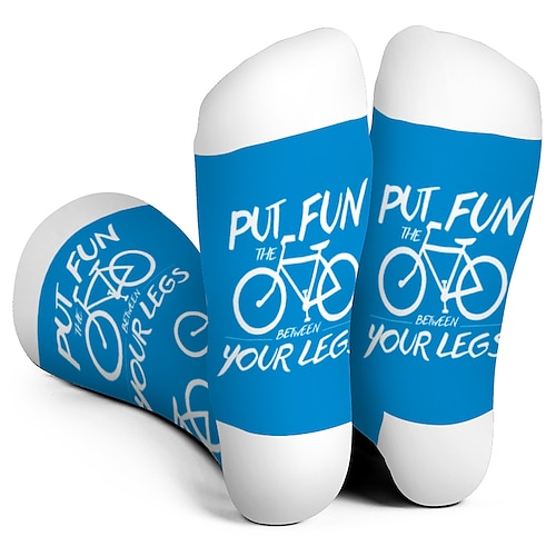 

Socks Cycling Socks Men's Women's Bike / Cycling Breathable Soft Comfortable 1 Pair Graphic Cotton Blue S M L / Stretchy