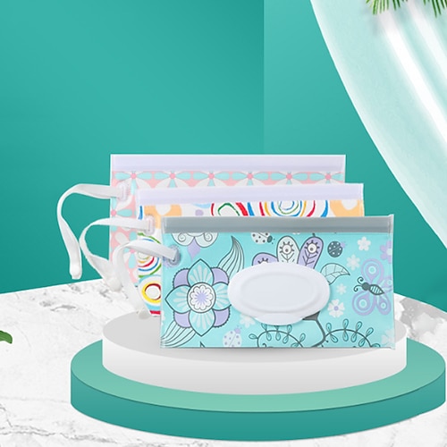 

Cleaning Wipes Container Case Portable Wet Wipe Bag EVA Snap Strap Wipes Bag Baby Care Wet Wipe Box Eco-Friendly Wet Tissue Case