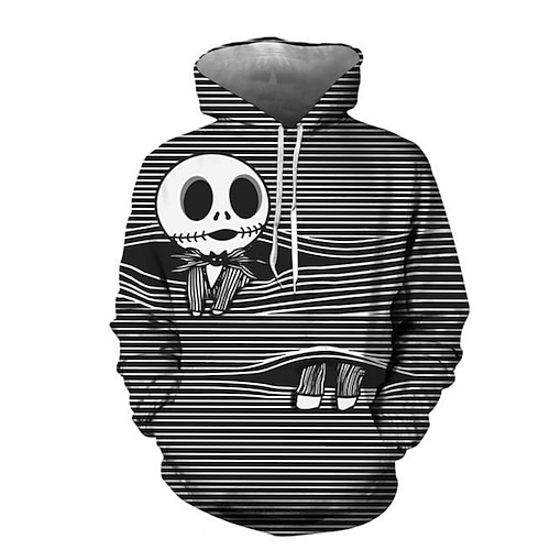 

Inspired by The Nightmare Before Christmas Halloween Skeleton / Skull Death Sally Hoodie Cartoon Manga Anime Front Pocket Graphic Hoodie For Men's Women's Unisex Adults' 3D Print 100% Polyester