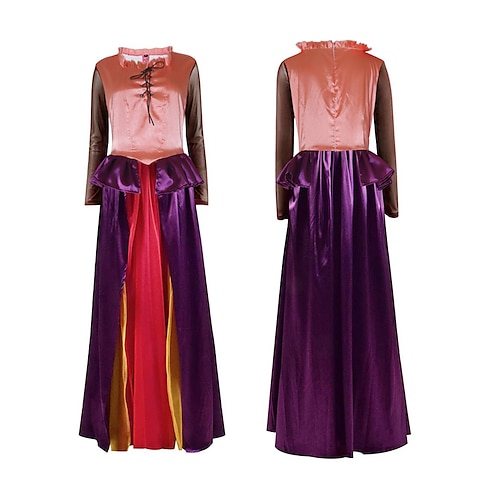 

Hocus Pocus Witch Mary Sarah Dress Masquerade Women's Movie Cosplay Cosplay Costume Party Purple Dress Masquerade Polyester