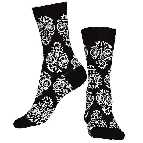 

Socks Cycling Socks Men's Women's Bike / Cycling Breathable Soft Comfortable 1 Pair Graphic Cotton Black S M L / Stretchy