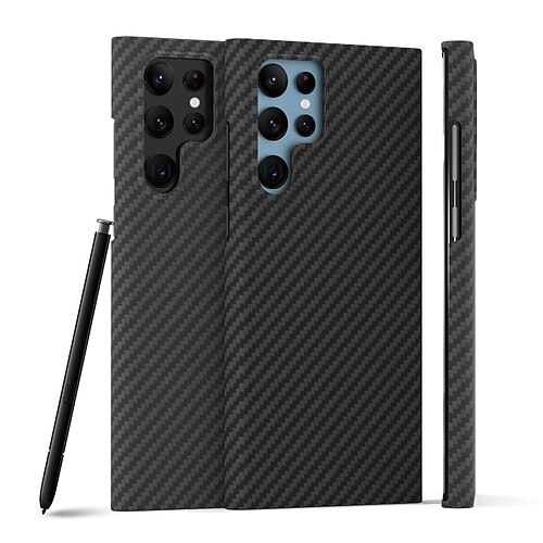 

Phone Case For S22 UItra Aramid Fiber Phone Case Real Pure Carbon Fiber Case for Samsung Galaxy S22 UItra 5G Super Thin and Light Protective Back Cover-Black