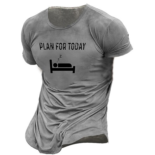 

Men's Unisex T shirt Tee Cartoon Letter Graphic Prints Crew Neck Gray Short Sleeve 3D Print Outdoor Street Print Tops Vintage Sports Designer Casual / Summer / Summer