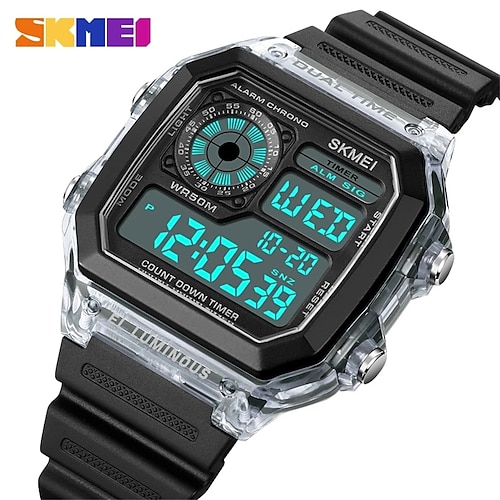 

SKMEI Japan Digital Movement Countdown Sport Watches Mens Multifunction 5Bar Waterproof Chrono Wristwatch