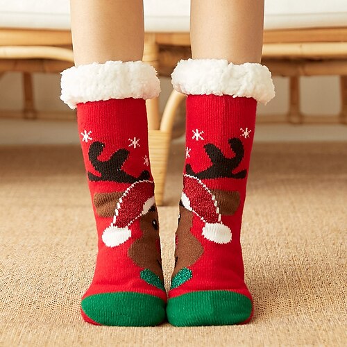 

Women's Crew Socks Home Christmas Daily Acrylic Fibers Casual Warm Skidproof 1 Pair