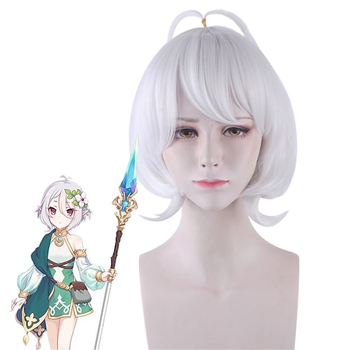 

Anime 30CM Princess Connect! ReDive Natsume Kokoro Kokkoro Short Wig Cosplay Costume Heat Resistant Movie Hair Women