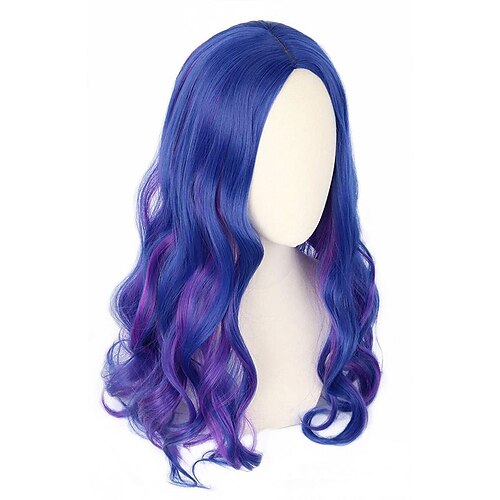 

Topcosplay Kids wig for Girls Blue and Purple Wig Halloween Costume Cosplay Wig Long Wavy