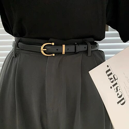 

Women's Unisex PU Buckle Belt PU Leather Prong Buckle Plain Casual Classic Party Daily Black Brown Coffee