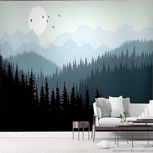 

Botanical Art Deco 3d Mural Landscape Tree Map Suitable For Living Room Bedroom Hotel Canvas Material Self adhesive Wallpaper Wall Cloth