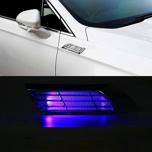 

OTOLAMPARA 10W New Car Solar False Tuyere Warning Lights Auto Modified Strobe Lights Highlight LED Night Safety Flashing Body Decorative Lamps Blue