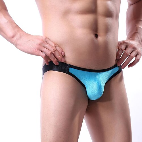 

Men's Basic Panties Briefs 1 PC Underwear Fashion Simple Sexy Pure Color Mid Waist Touch of Sensation Comfort Green Black Blue S M L