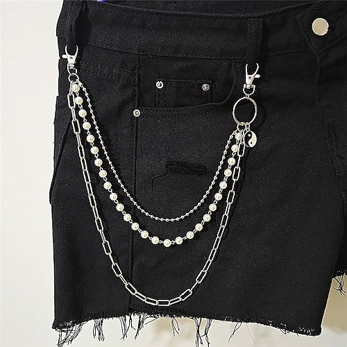 

Men's Women's Pants Chain Wallet Chain Pocket Chain Metal Chain Buckle Free Plain Casual Classic Gift Daily Silver