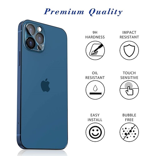 

3 Pack Camera Lens Protector for 6.7 iPhone 12 Pro Max Tempered Glass HD Clear & 9H Hardness Case-Friendly Scratch Resistant Easy Installation