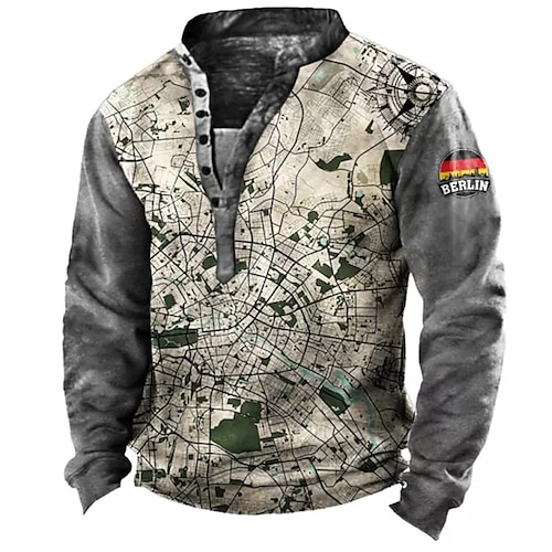 

Hombre Unisexo Sudadera Pull-over Sudadera con capucha y botones Caqui Cuello Mao Bloque de color Estampados Estampado Casual Diario Deportes Impresión 3D Ropa de calle Design Casual Primavera Otoño