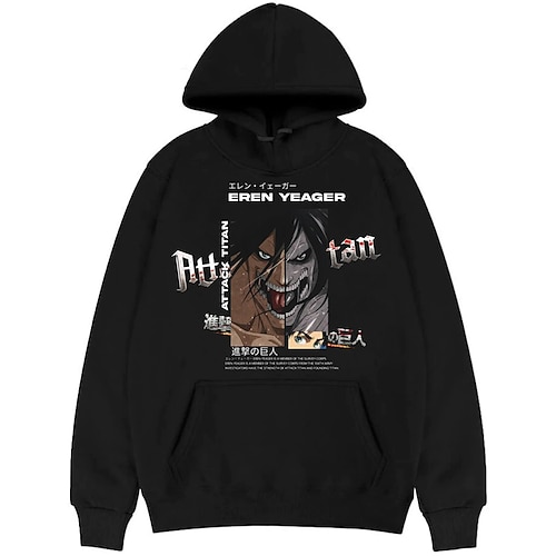 

Inspired by Attack on Titan Eren Yeager Hoodie Cartoon Manga Anime Front Pocket Graphic Hoodie For Men's Women's Unisex Adults' Hot Stamping 100% Polyester