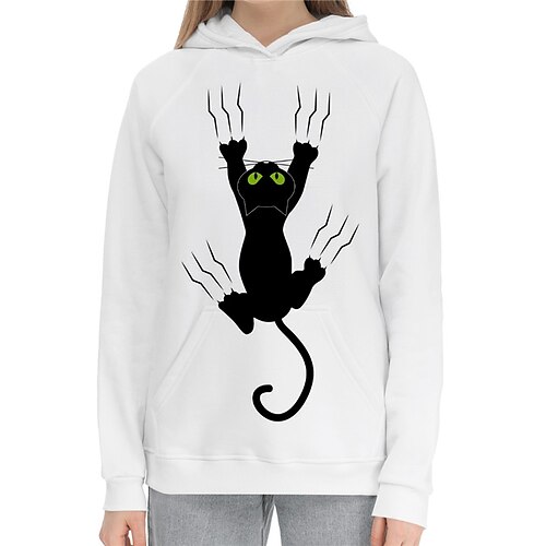 

Kids Girls' Hoodie Animal Outdoor 3D Print Long Sleeve Pocket Fashion 3-13 Years Winter White