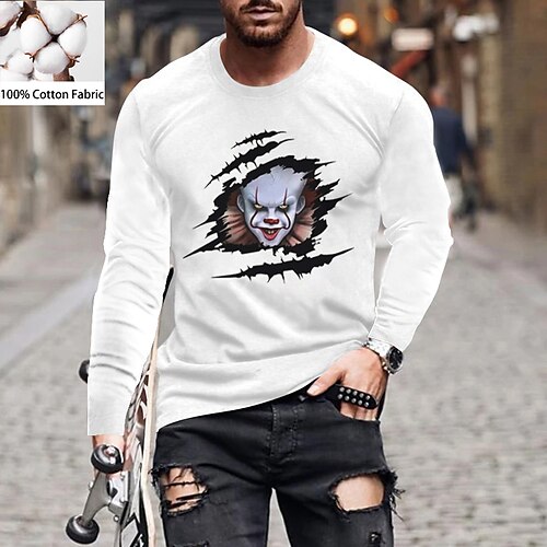 

Men's Unisex T shirt Tee Letter Crew Neck Green White Gray Navy Blue Long Sleeve Hot Stamping Outdoor Street Print Tops Cotton Basic Sports Designer Simple