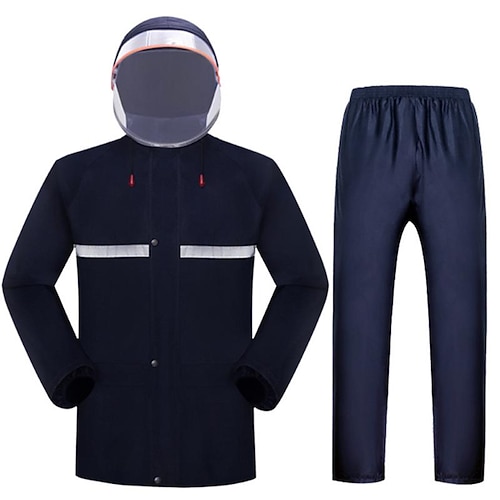 

Men's Cycling Jacket with Pants Rain Jacket Winter Waterproof Windproof Rain Waterproof Breathable Bike Raincoat Clothing Suit Mountain Bike MTB Road Bike Cycling City Bike Cycling Navy Black Bike