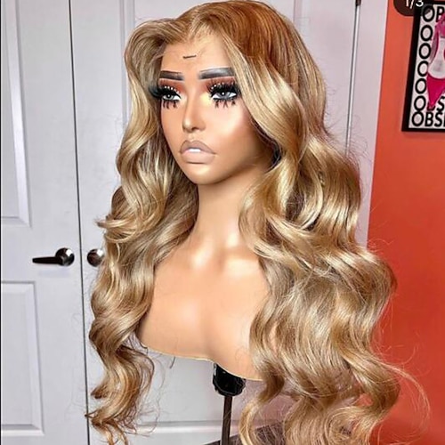 

Human Hair 13x4 Lace Front Wig Free Part Brazilian Hair Loose Wave Blonde Wig 130% 150% Density with Baby Hair Natural Hairline 100% Virgin Glueless Pre-Plucked For Women Long Human Hair Lace Wig