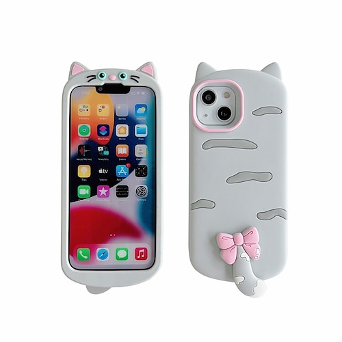 

Phone Case For Apple Back Cover Classic Series iPhone 14 Pro Max 13 Pro Max 12 Mini 11 Bumper Frame Soft Edges Non-Yellowing 3D Cartoon Silicone