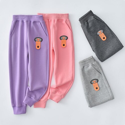 

Kids Boys Pants Solid Colored Basic Casual Cotton 4-12 Years Winter Purple Pink Dark Grey