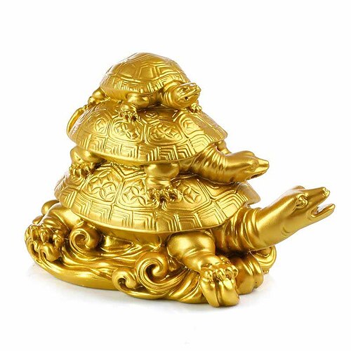 

Feng Shui Three Tier Tortoise ( Three Generation Turtle) Statue Home Decor for Healthy andLongevity