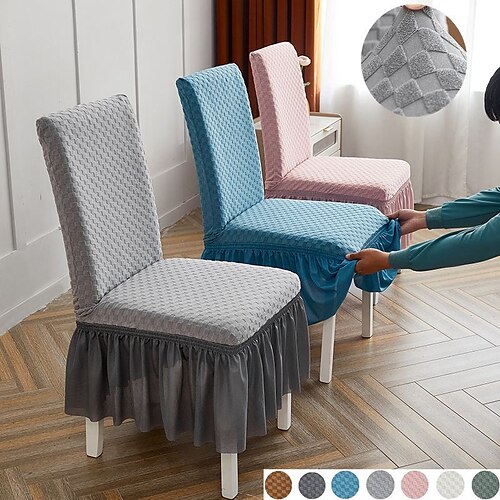 

2 Pcs Stretch Kitchen Chair Cover Slipcover for Dinning Party Elastic Anti-dust Seat Coverfor Hotel Office Ceremony Banquet Wedding Party
