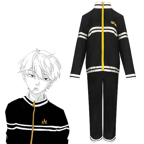 

Inspired by Tokyo Revengers Mikey Anime Cosplay Costumes Japanese Halloween Cosplay Suits Long Sleeve Top Pants For Men's