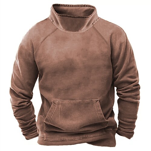 

Men's Pullover Button Up Hoodie Solid Color Front Pocket Daily Holiday Going out non-printing Streetwear Casual Hoodies Sweatshirts Long Sleeve Brown / Winter / Fall / Winter