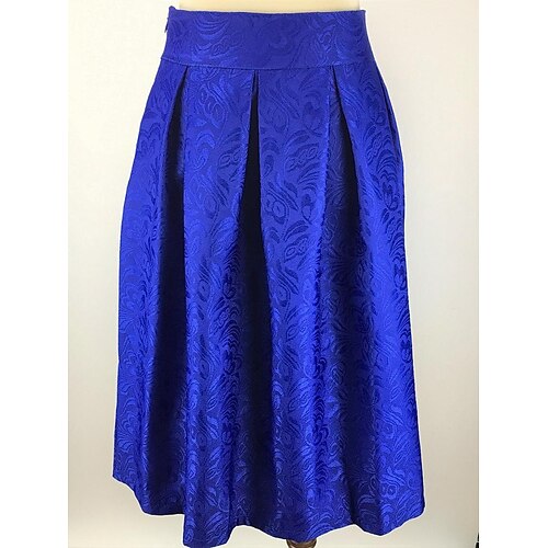 

Women's Skirt Work Skirts Above Knee Cotton Blue Skirts Jacquard Fashion Casual Daily Weekend S M L / Loose Fit