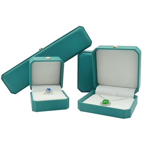 

octagonal pu leather crown buckle jewelry display box jewelry ring bracelet box necklace jewelry packaging storage box