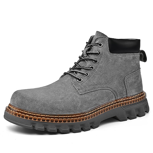 

Hombre Botas Vintage Exterior Oficina y carrera Zapatos de Seguridad Cuero Botines / Hasta el Tobillo Dorado Gris Invierno Otoño