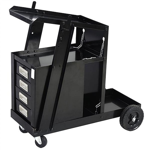 

4 Drawers Portable Wheels Steel Welding Cart Black