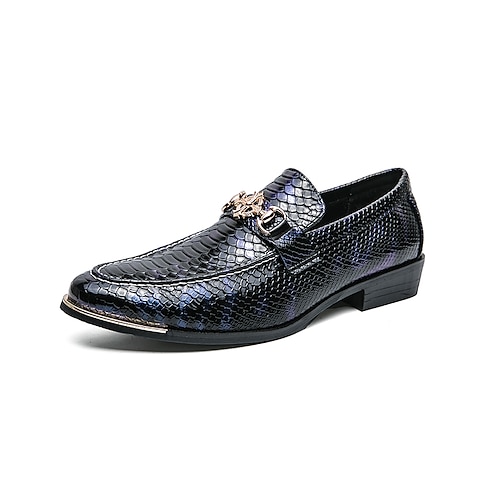 

Men's Loafers & Slip-Ons Crocodile Pattern Casual Classic Daily Office & Career PU Warm Black Red Blue Fall Spring