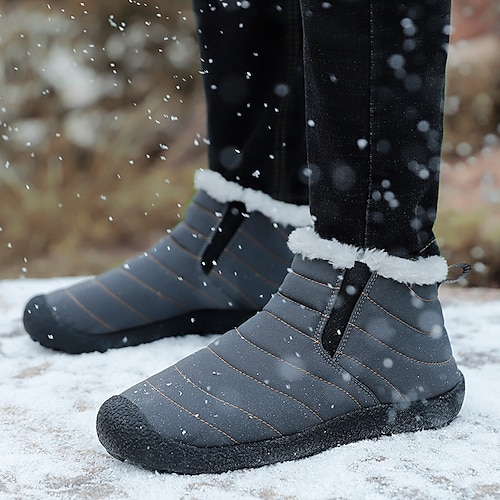 

Women's Boots Outdoor Daily Snow Boots Plus Size Booties Ankle Boots Winter Flat Heel Round Toe Sporty Casual Canvas Loafer Solid Colored Black Fuchsia Blue