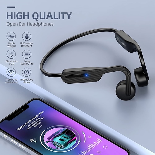 

Bone Conduction Headphones Open Ear Headphones Bluetooth 5.0 Sports Wireless Earphones with Built-in Mic Sweat Resistant Headset for Running Cycling Hiking Driving