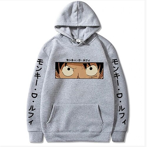 

One Piece Monkey D.Rufy Felpa con cappuccio Anime Cartone animato Manga Tasca frontale Grafica Felpa con cappuccio Per Per uomo Per donna Unisex Per adulto Stampa a caldo 100% poliestere