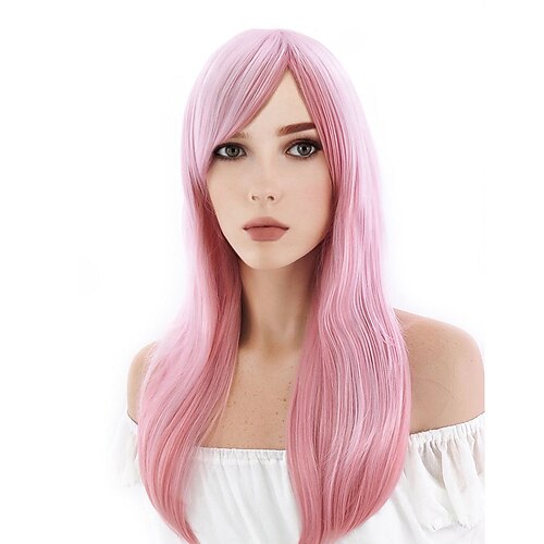 

Super Sonico Sonico Long Wavy Mixed Pink Anime Halloween Cosplay Party Wigs