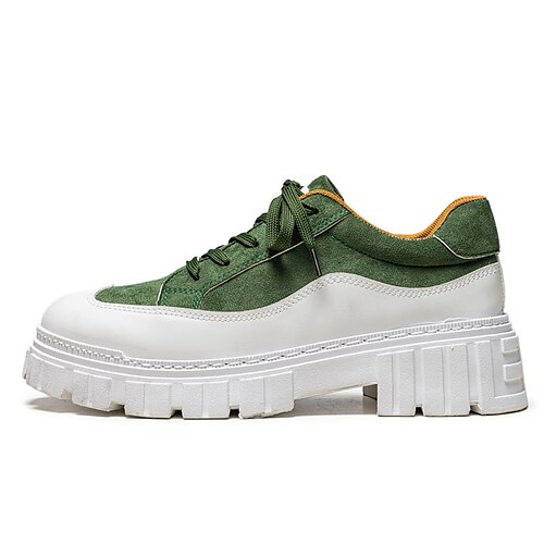 

Men's Sneakers Casual Daily Faux Leather Green Black Fall